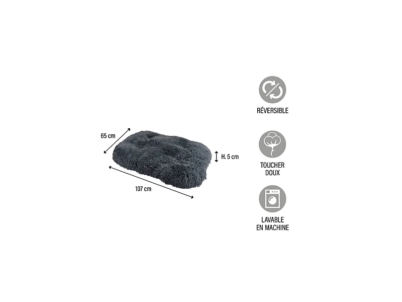 Coussin pour Chien & Chat "Fluffy" 107cm Anthracite