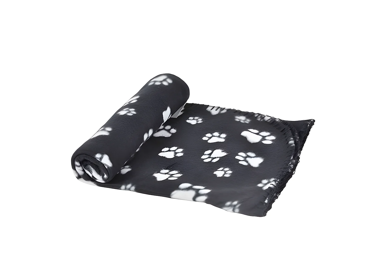 Plaid Polaire pour Chien "Pattes" 100cm Noir
