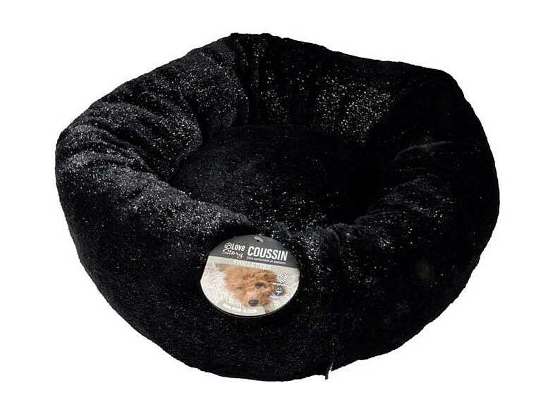 Coussin pour Chien & Chat "Paillettes" 55cm Noir