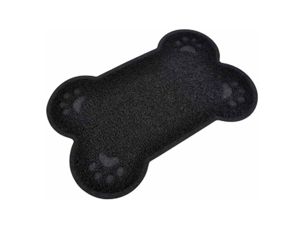 Tapis Repas pour Chien "Forme Os" 60cm Noir
