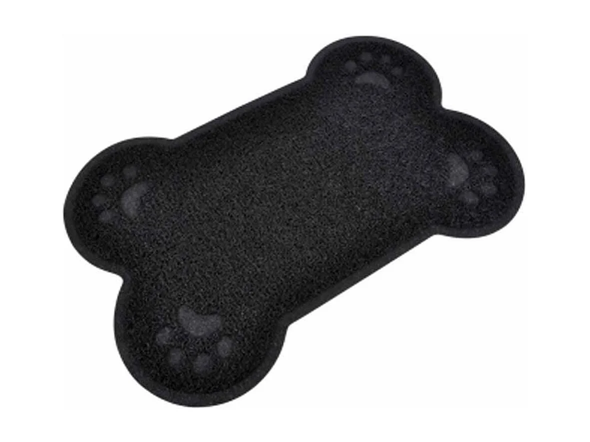 Tapis Repas pour Chien "Forme Os" 60cm Noir