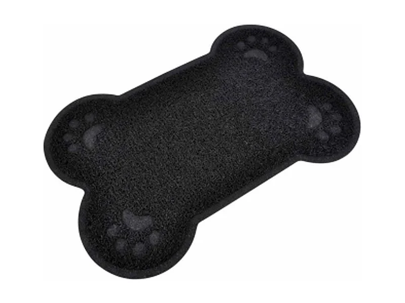 Tapis Repas pour Chien "Forme Os" 60cm Noir