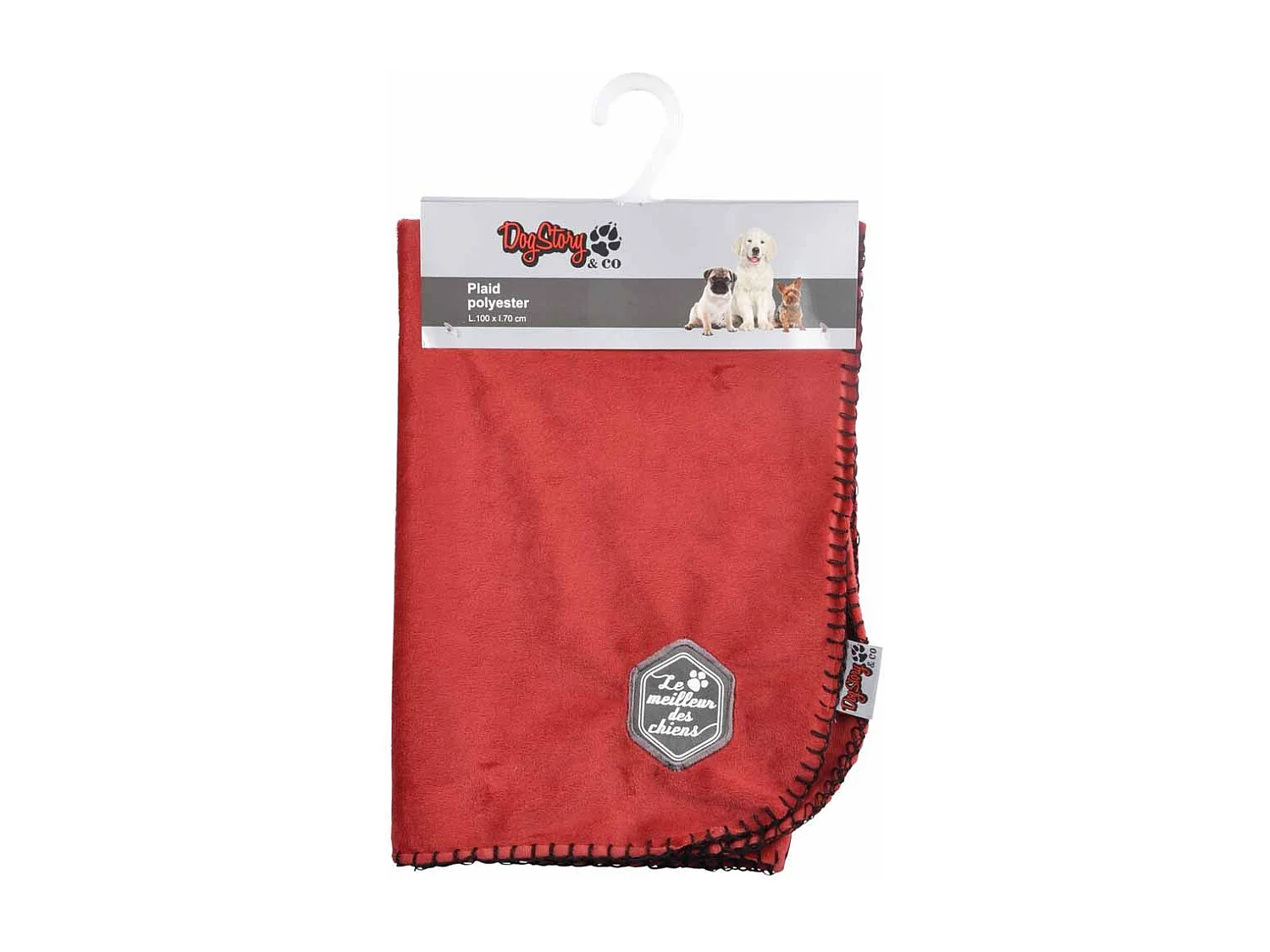 Plaid Polaire pour Chien "Patchy" 100cm Bordeaux