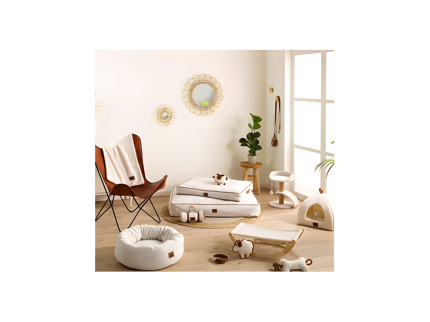 Plaid pour Chien & Chat "Wooly" 50x70cm Écru