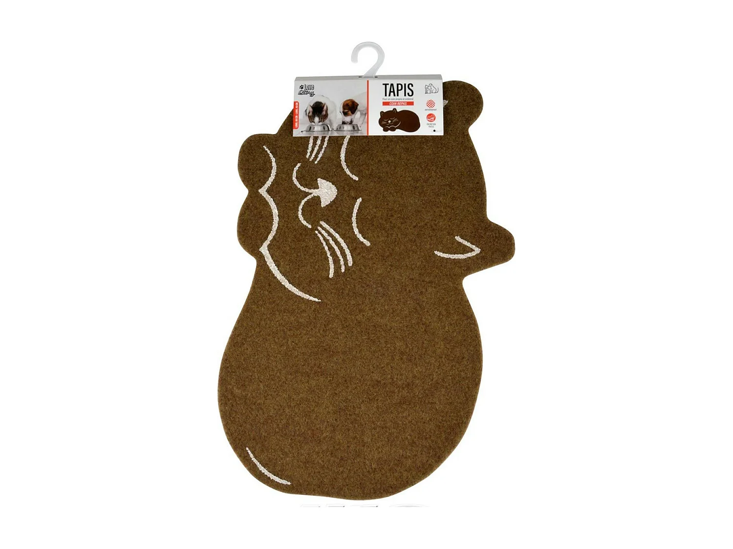 Tapis de Repas pour Chat "Feutrine" 60cm Naturel