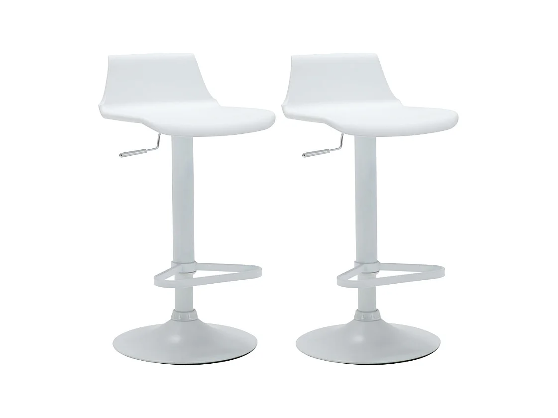 Lot de 2 tabourets de bar - Polypropylène - Coloris blanc - CALAS