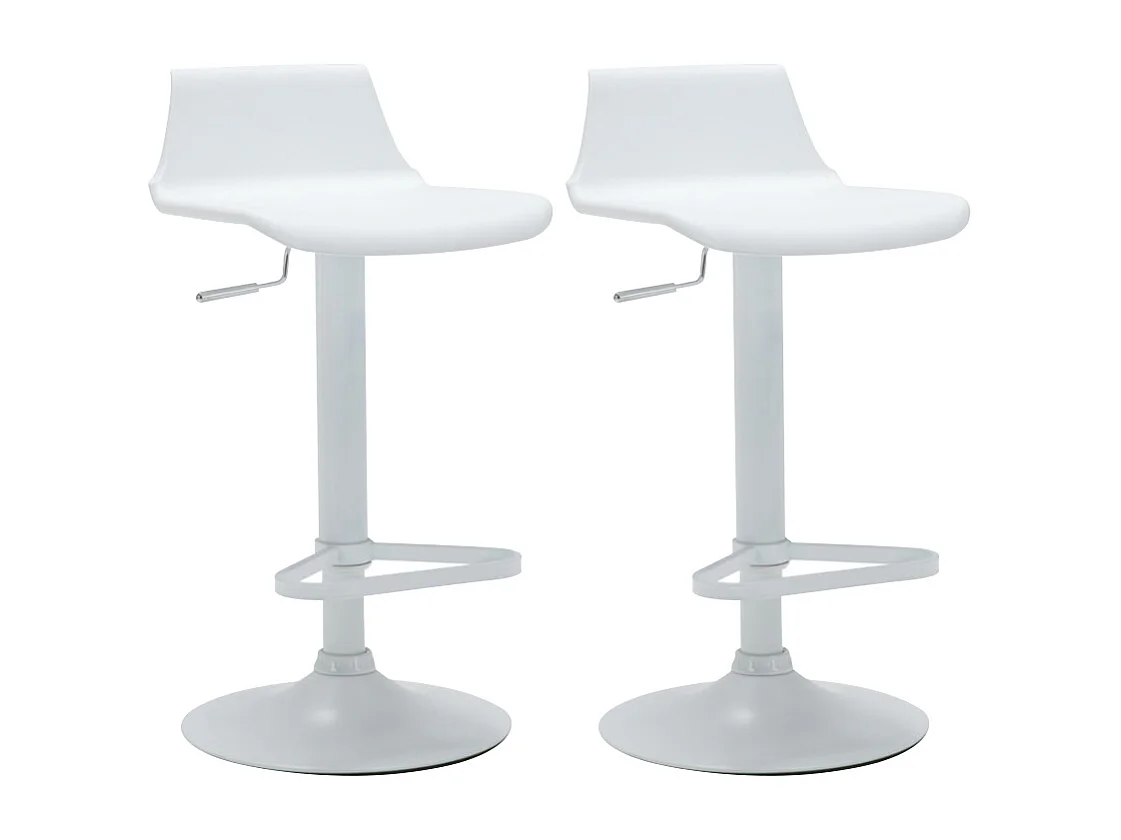 Lot de 2 tabourets de bar - Polypropylène - Coloris blanc - CALAS