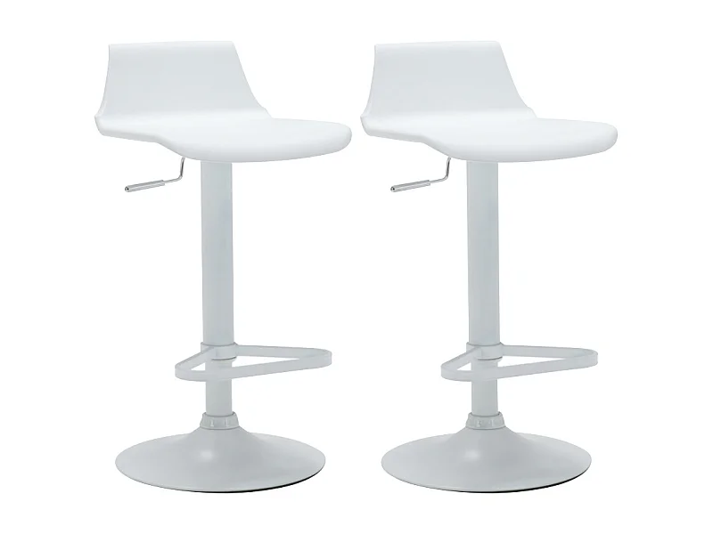 Lot de 2 tabourets de bar - Polypropylène - Coloris blanc - CALAS