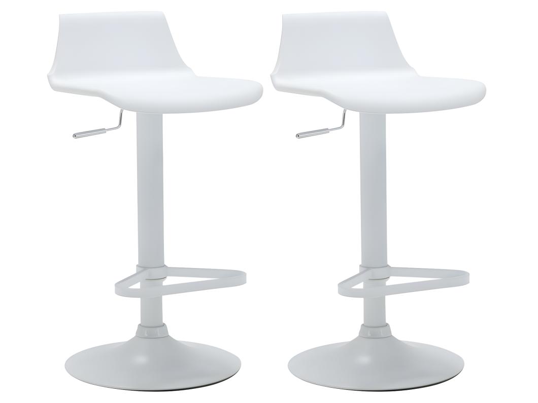 Lot de 2 tabourets de bar - Polypropylène - Coloris blanc - CALAS