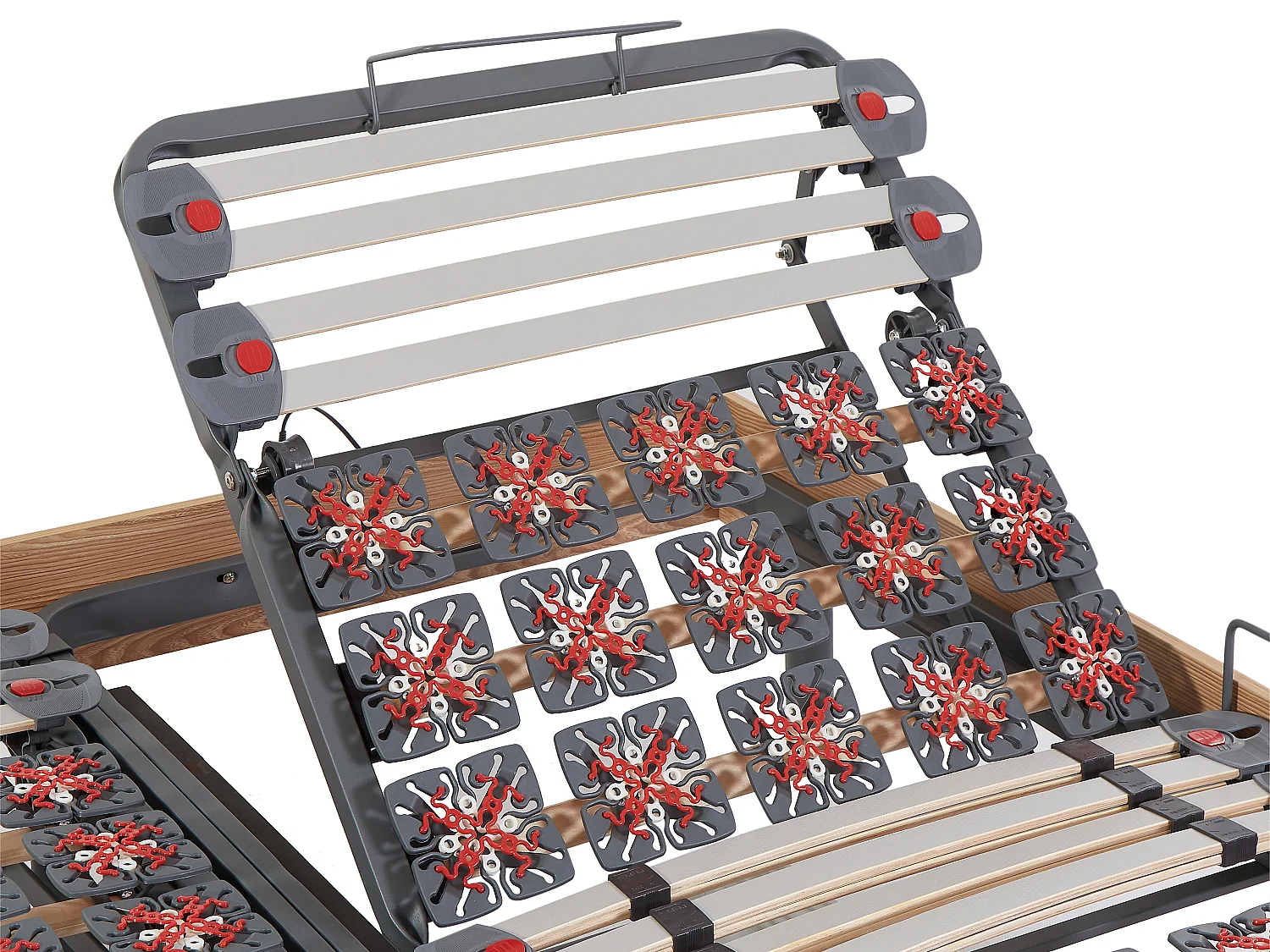 Relax-Lattenrost 2 x 30 Tellermodule mit OKIN-Motoren - 2x 90 x 200 cm - Eichefarben - YSMÉE