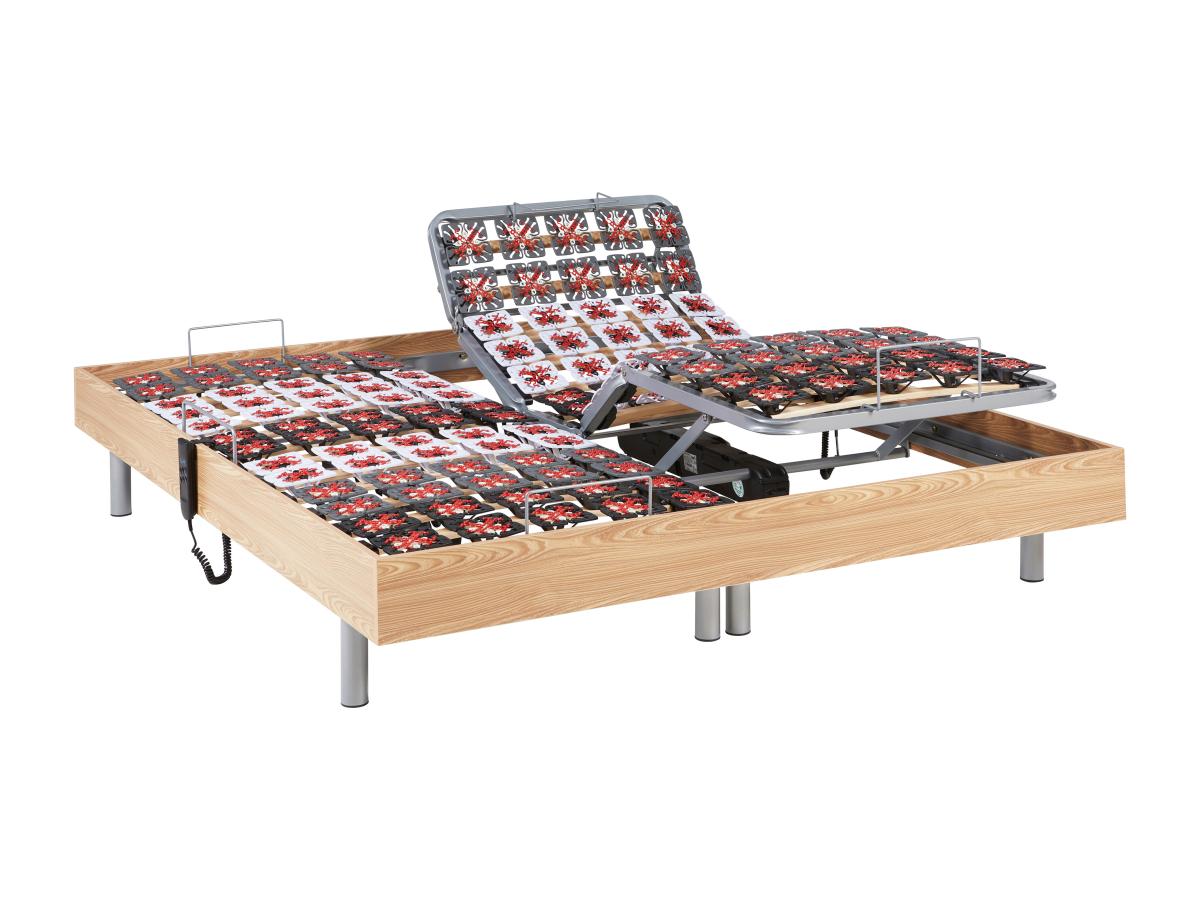 Relax-Bettgestell 2 x 78 Modulteller - 2x 90 x 200 cm - Eichefarben - DREAM günstig online kaufen