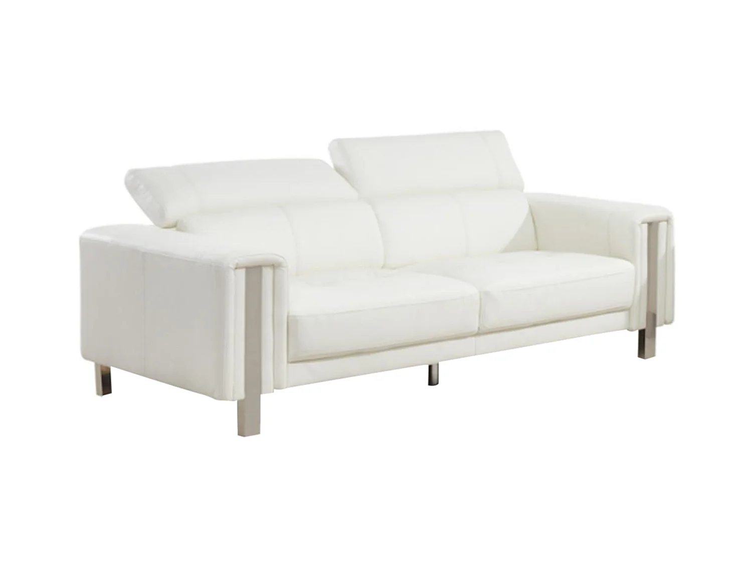 Sofa 3-Sitzer - Kunstleder - Weiß - MAROUA