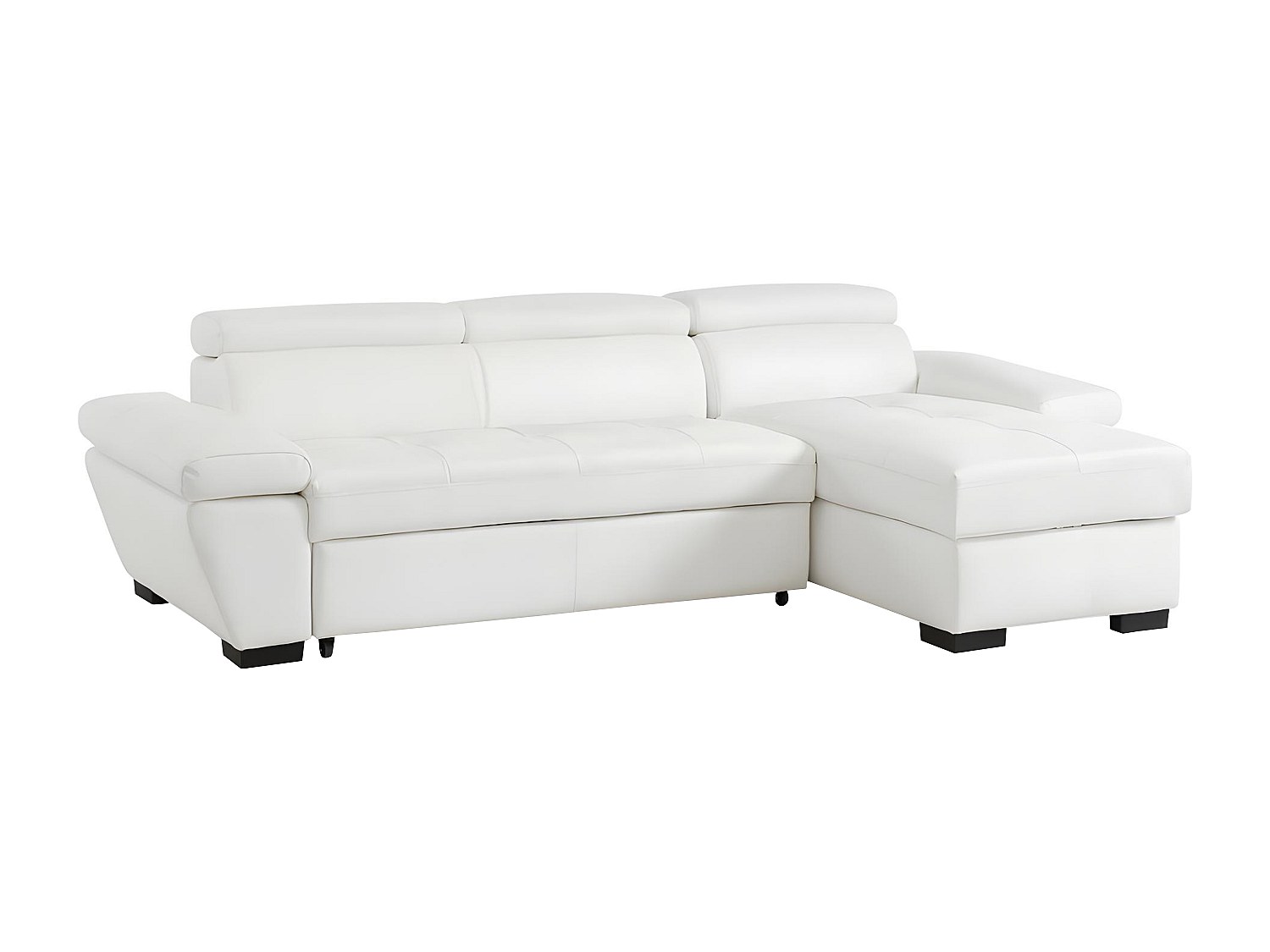 Ecksofa Leder mit Schlaffunktion - Ecke Rechts - Weiß - JONOVA günstig online kaufen