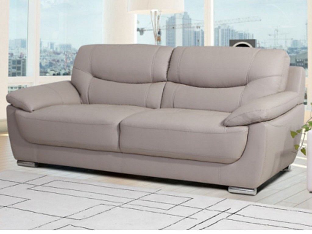 Sofá de 2 plazas de piel sintética color blanco RENAUD