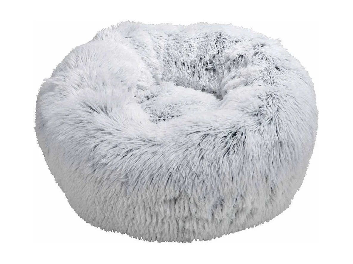 Coussin Rond pour Chien & Chat "Fluffy" 55cm Blanc Chiné