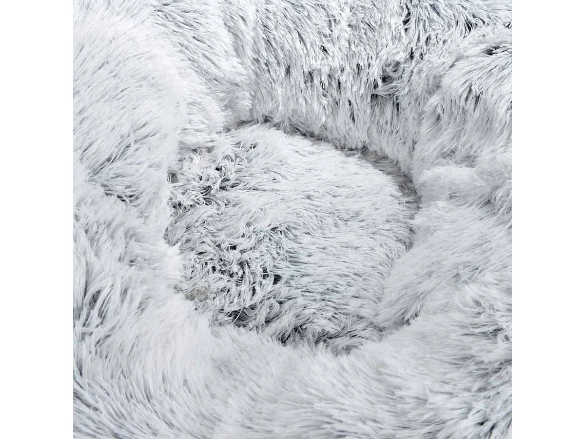 Coussin Rond pour Chien & Chat "Fluffy" 55cm Blanc Chiné