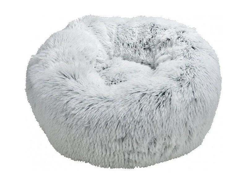 Coussin Rond pour Chien & Chat "Fluffy" 55cm Blanc Chiné