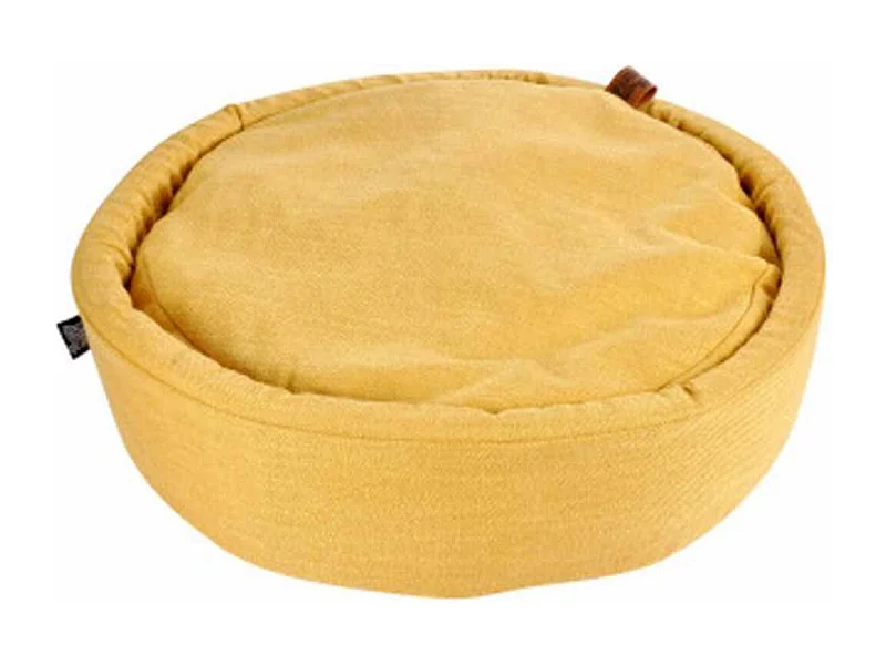 Coussin Rond pour Chien & Chat "Cosy Golden" 60cm Jaune