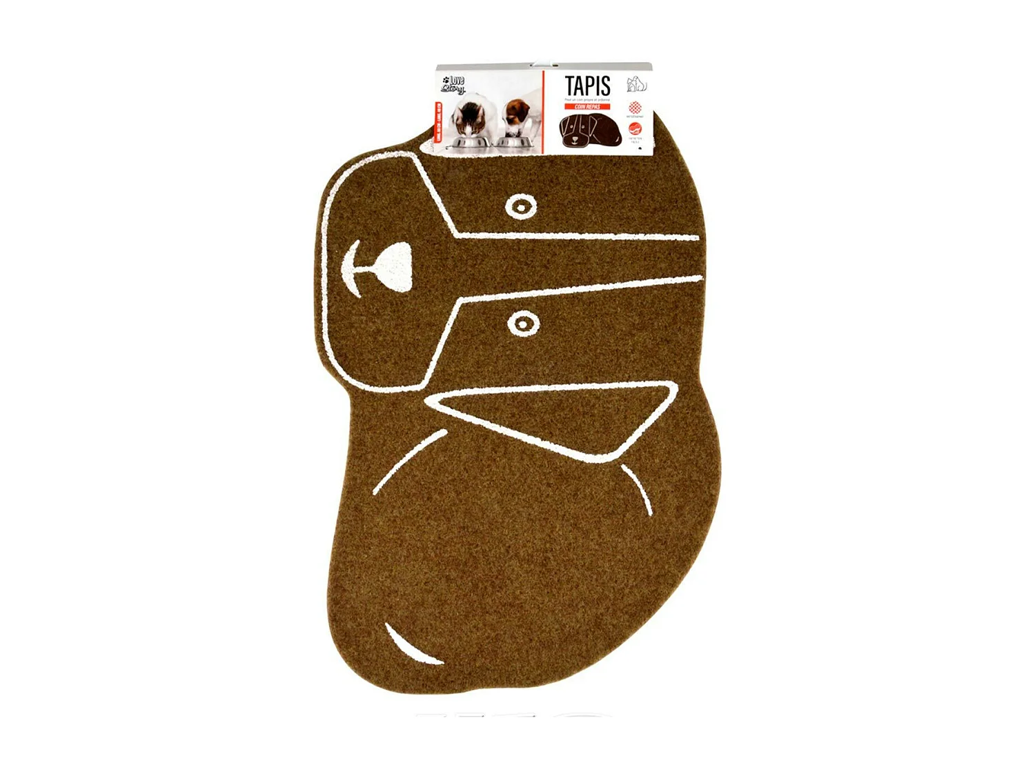 Tapis de Repas pour Chien "Feutrine" 60cm Naturel