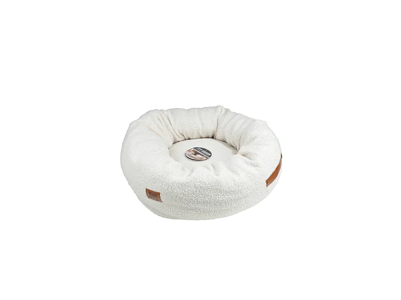 Coussin Donut pour Chien & Chat "Wooly" 55cm Écru