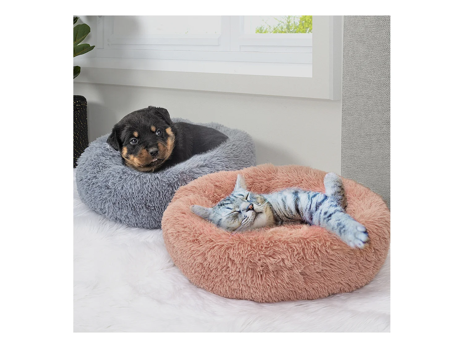 Coussin Lit Apaisant Chat Rose 60 Cm