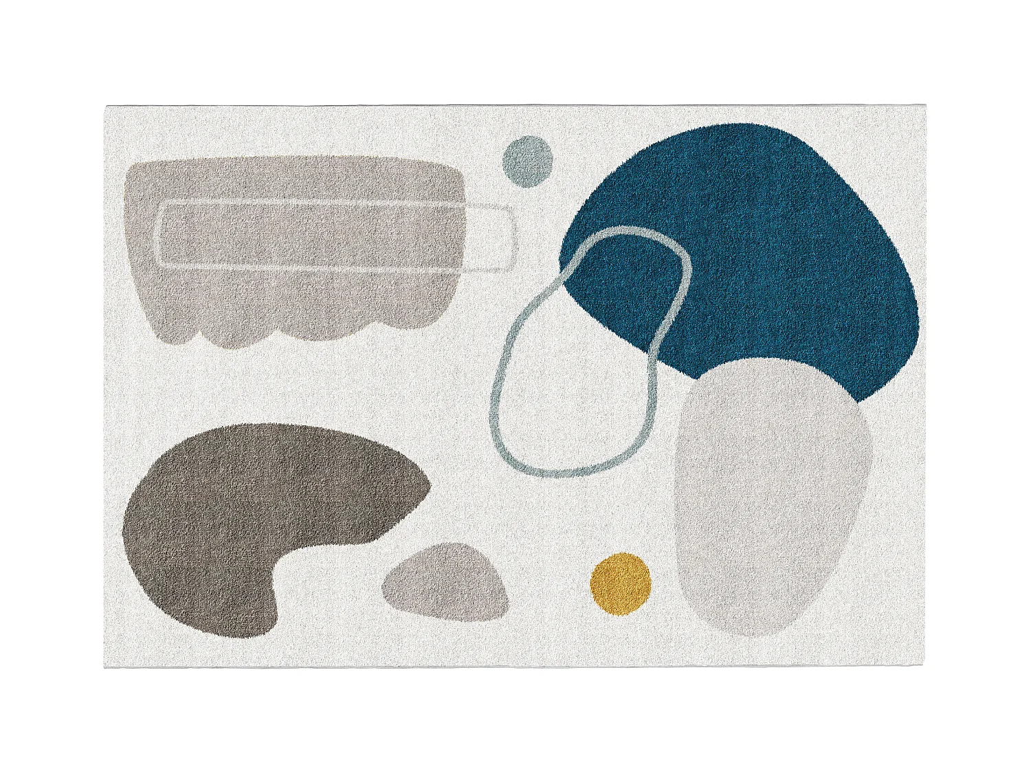 Designmatta med abstrakta mönster - 160 x 230 cm - Vit grå och blå - KIMIA