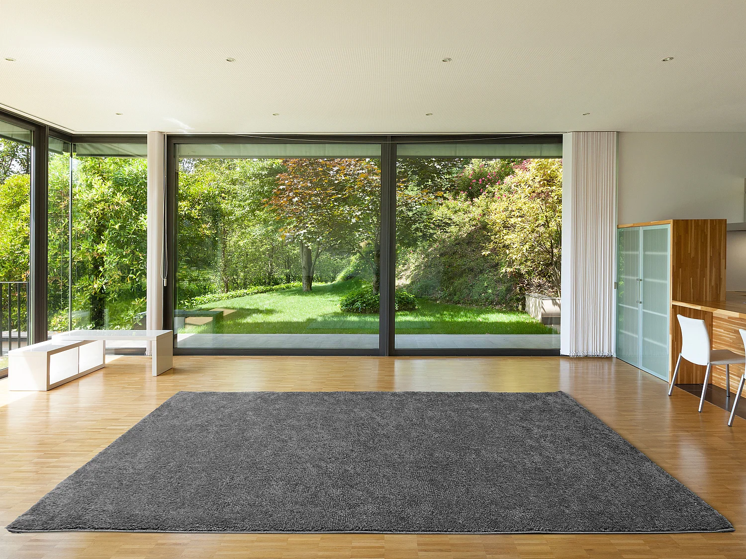 Alfombra shaggy de pelo largo - 200 x 300 cm - Antracita - MILINIO