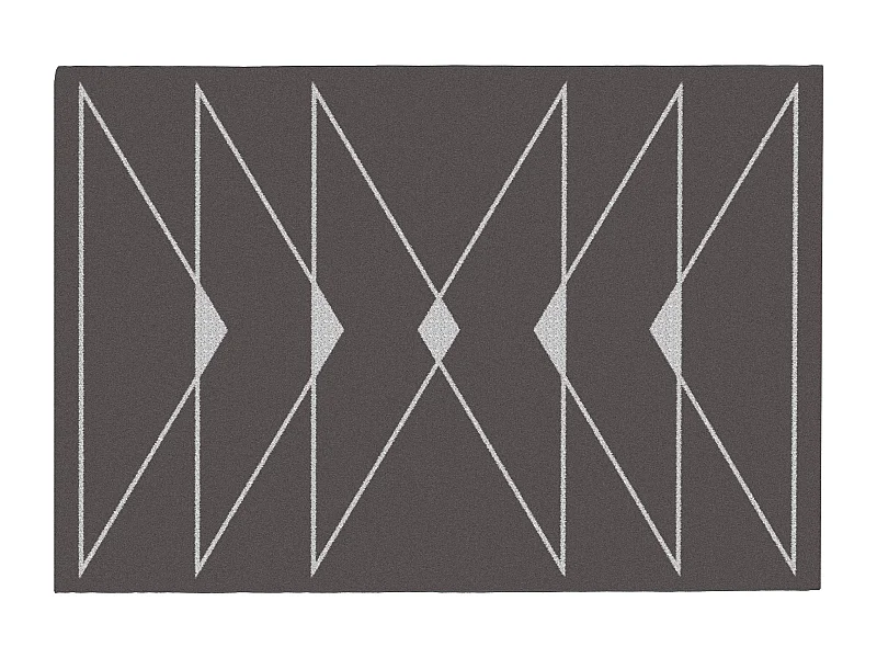 Tapis géométrique avec finition lurex - 160 x 230 cm - Taupe - TROZIA