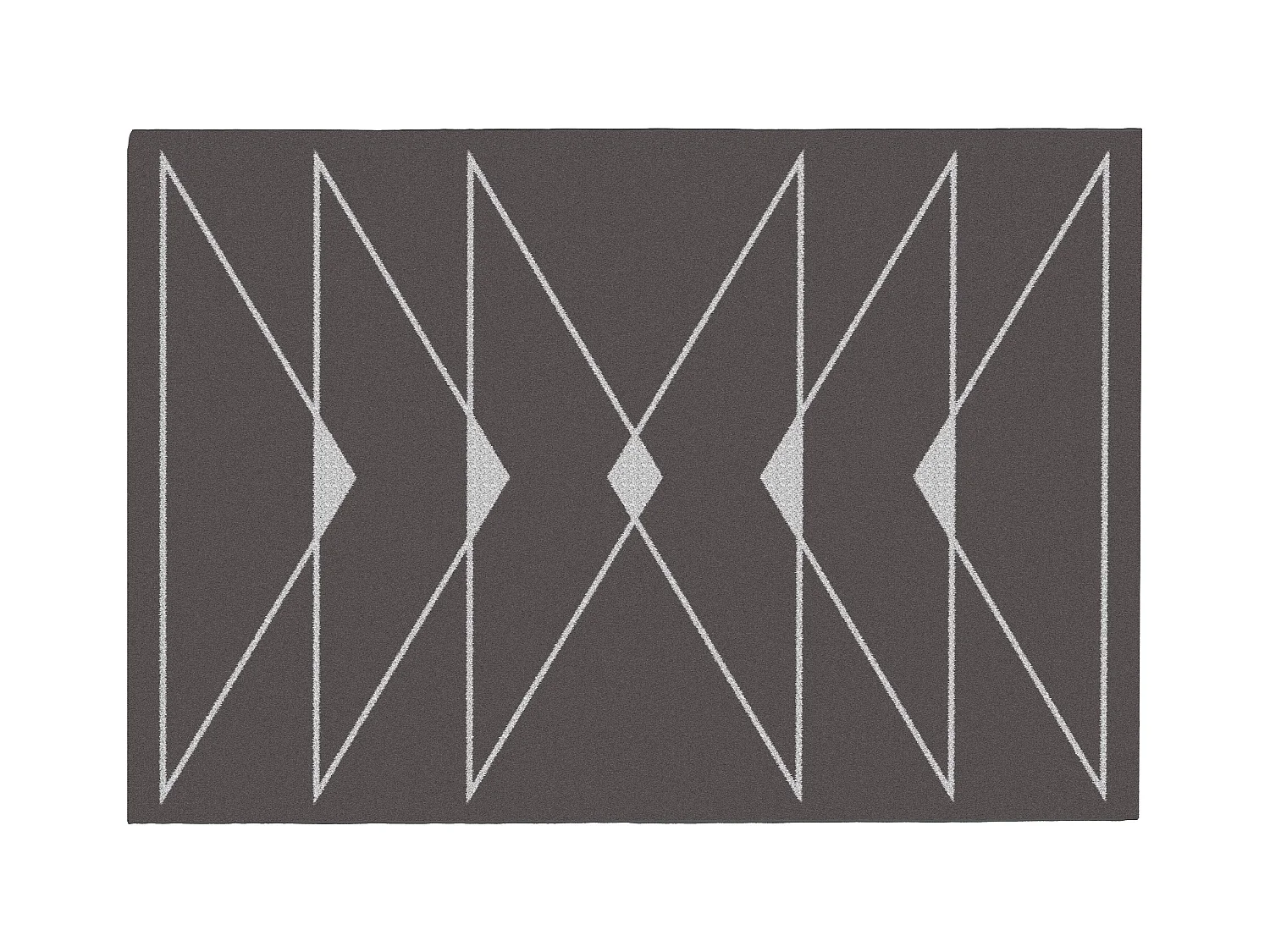 Tapis géométrique avec finition lurex - 160 x 230 cm - Taupe - TROZIA