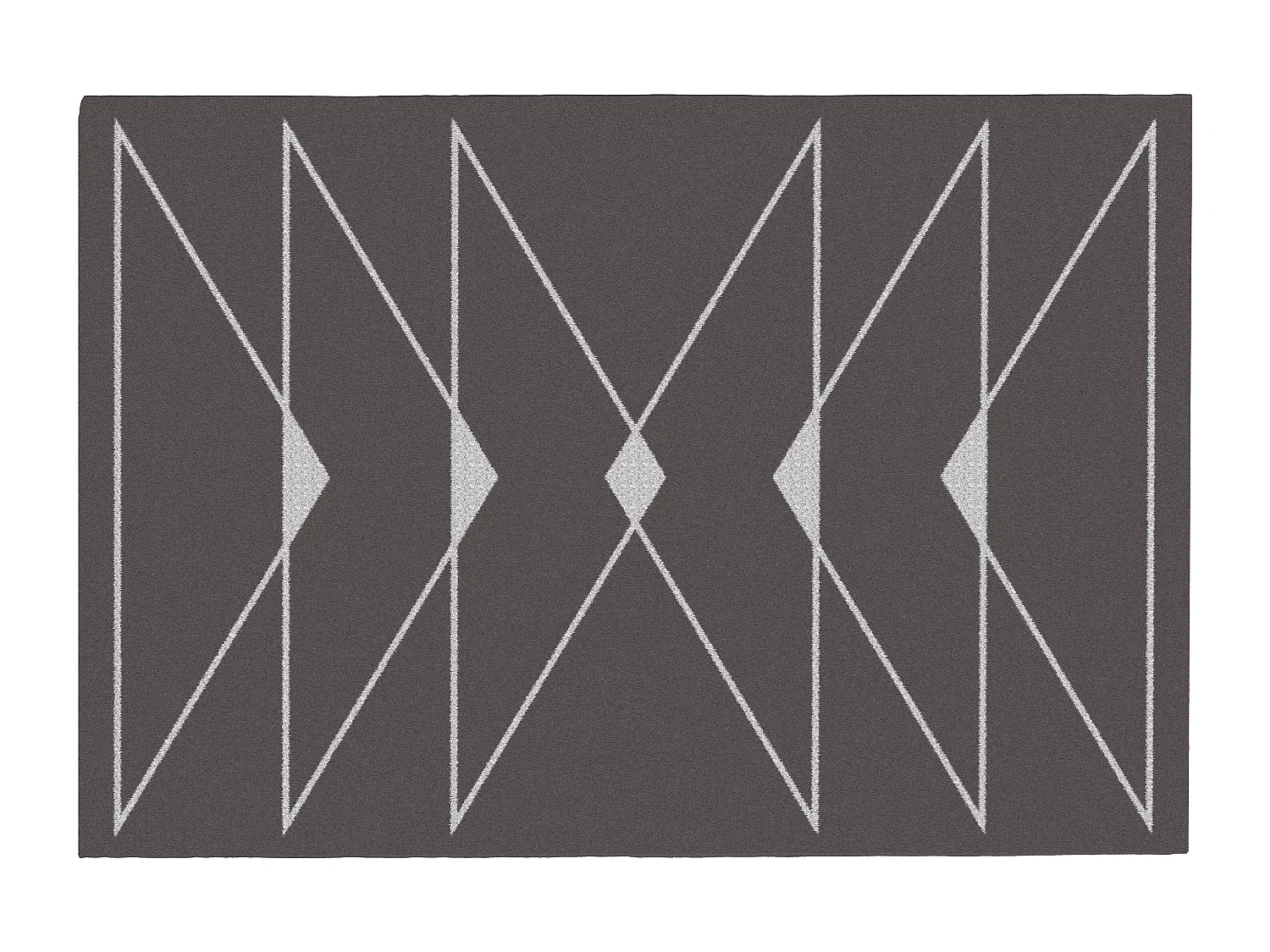 Tapis géométrique avec finition lurex - 160 x 230 cm - Taupe - TROZIA