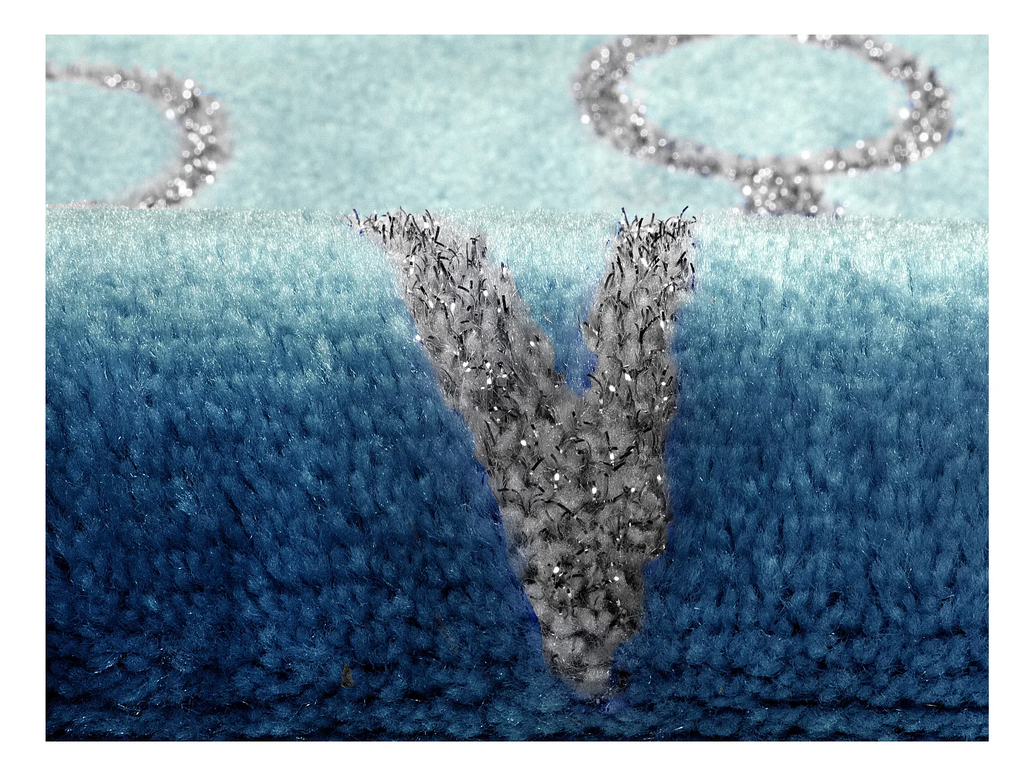 Tapis pour enfant motifs astronautes - Finition brillante lurex - 120 x 170 cm - Multicolore - ASTRONO