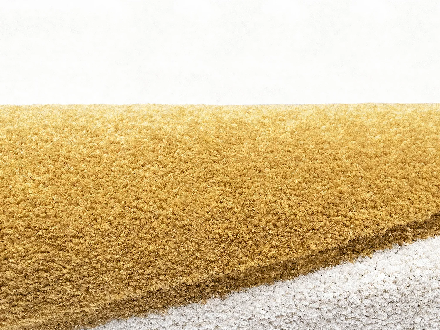 Rund relieftryggad solmatta - D.200 cm - Senapsgul och vit - LUMINIO