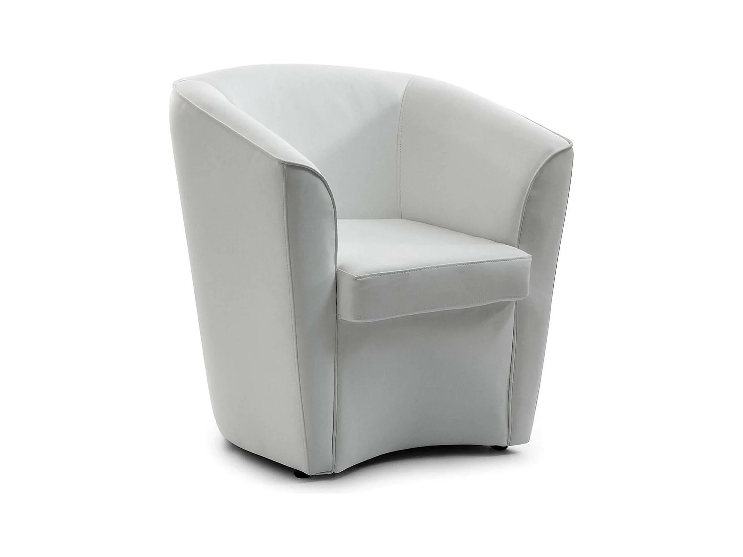 Dabbiat Fauteuil, Woonkamerfauteuil, 100% Made in Italy, Ontspannende fauteuil van ecoleer, 70x60h74 cm, Wit