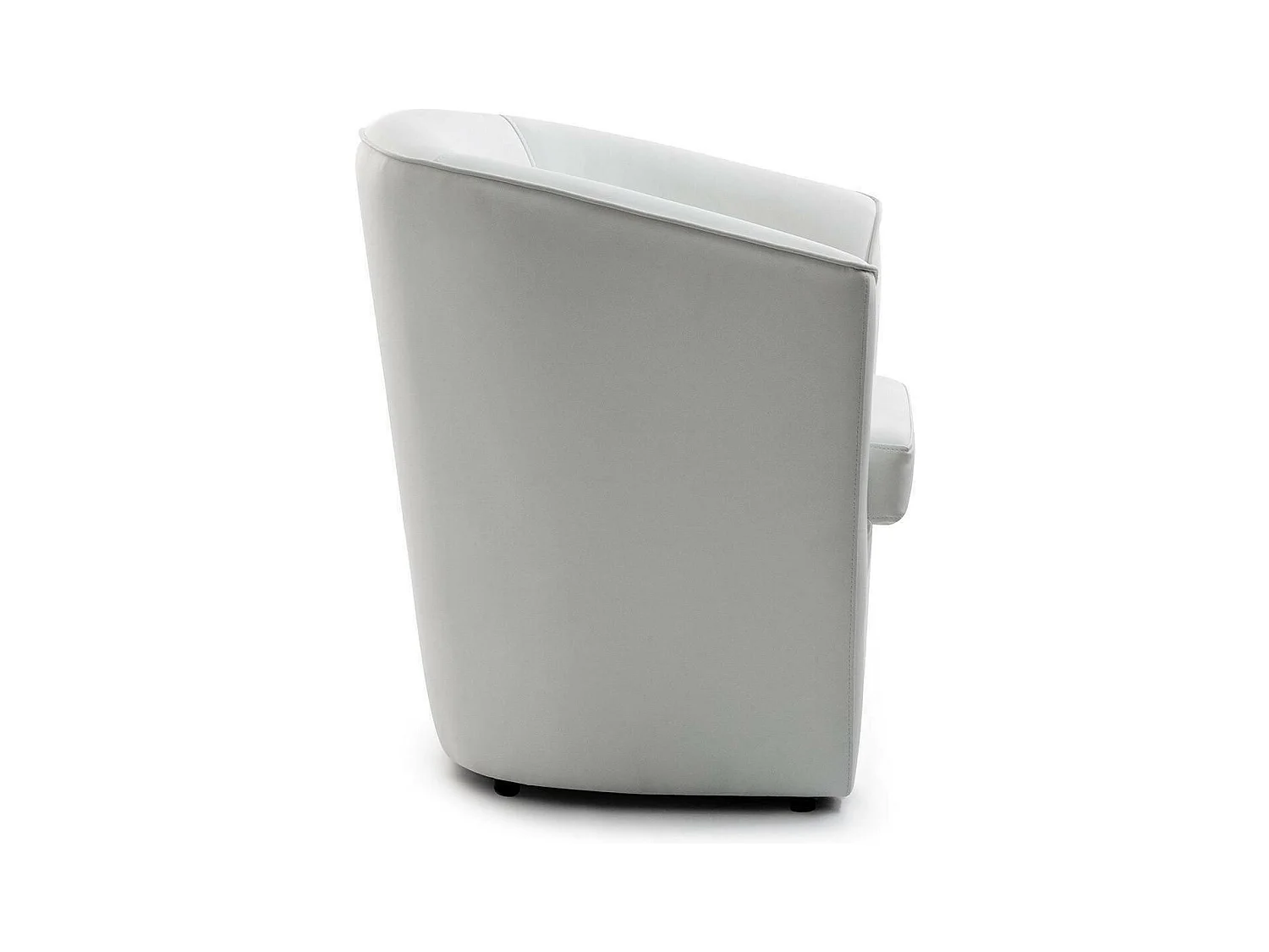 Dabbiat Fauteuil, Woonkamerfauteuil, 100% Made in Italy, Ontspannende fauteuil van ecoleer, 70x60h74 cm, Wit