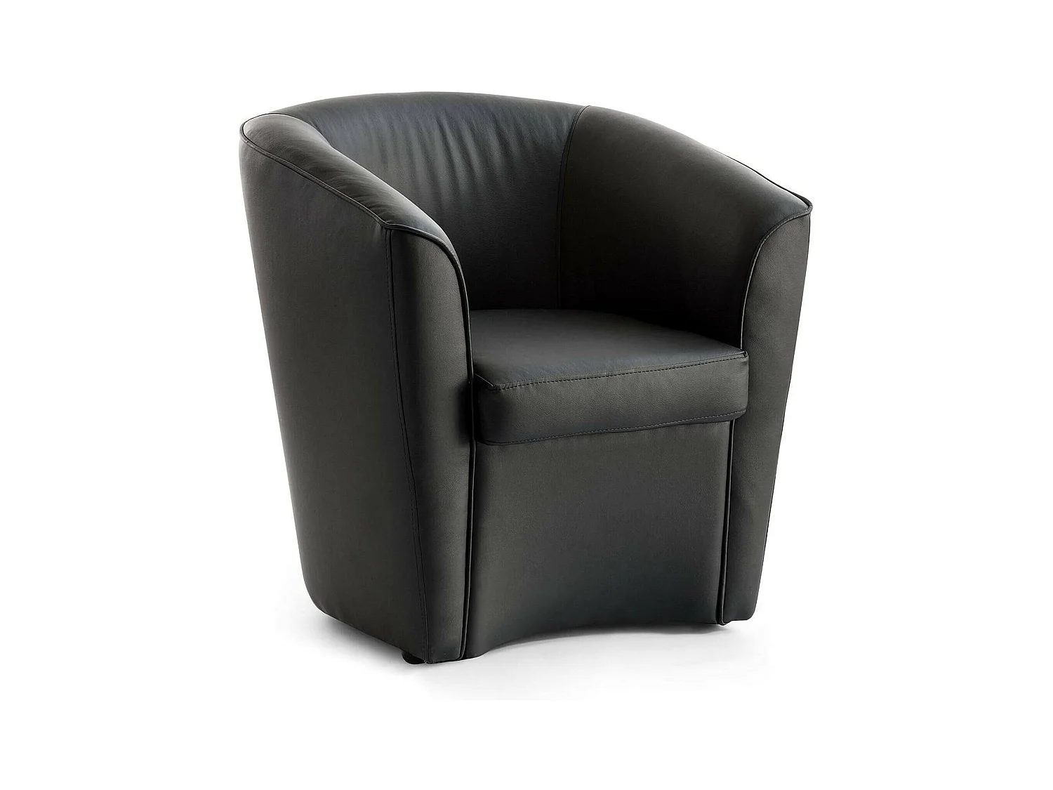 Sillón Dabbiat, Sillón, 100% Made in Italy, Sillón relax en ecopiel, 70x60h74cm, Negro