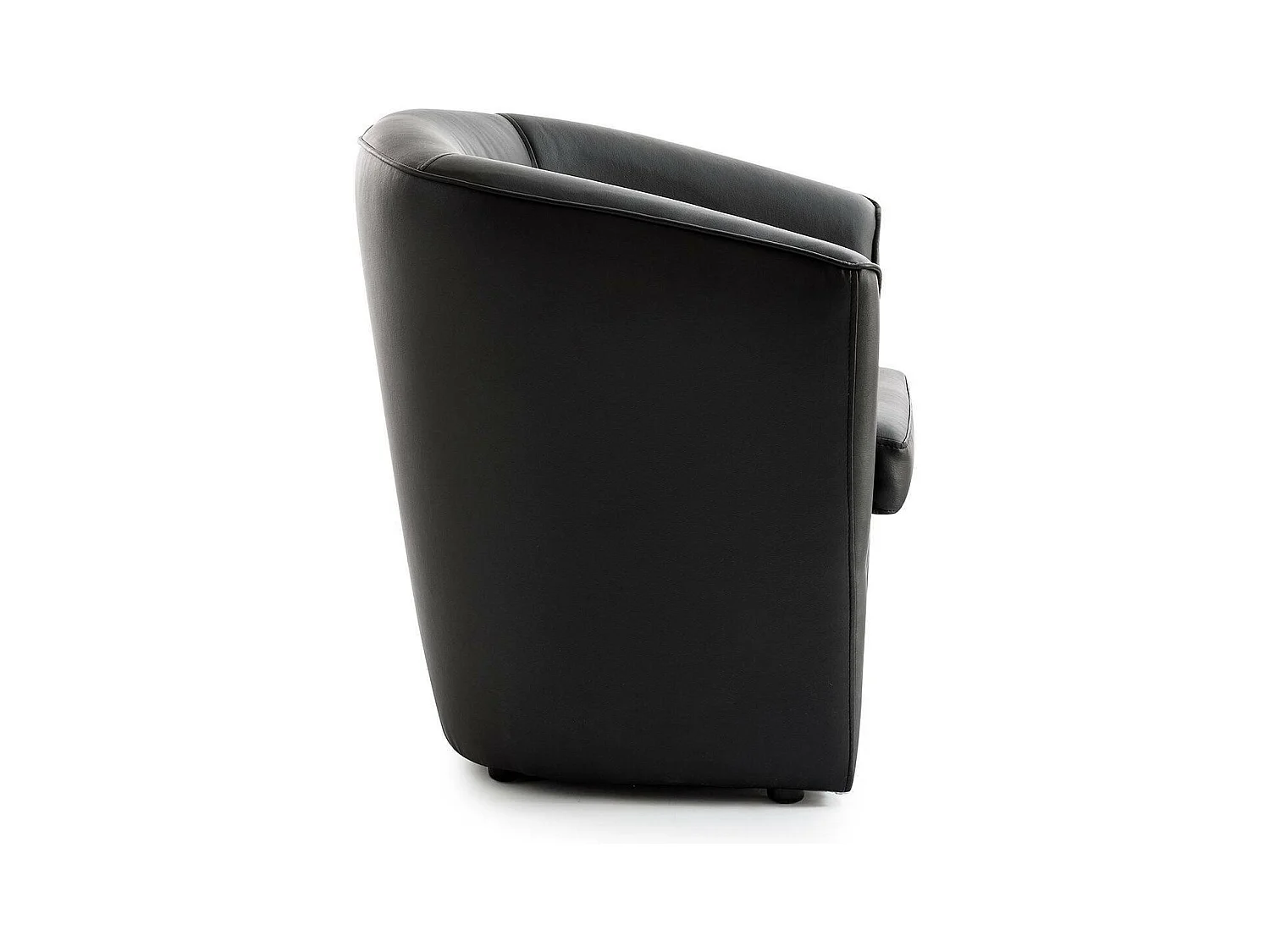 Sillón Dabbiat, Sillón, 100% Made in Italy, Sillón relax en ecopiel, 70x60h74cm, Negro