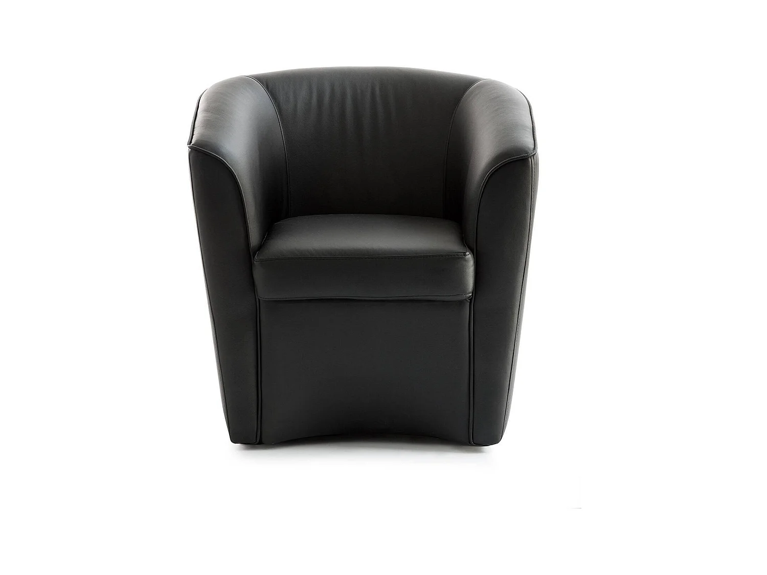 Sillón Dabbiat, Sillón, 100% Made in Italy, Sillón relax en ecopiel, 70x60h74cm, Negro
