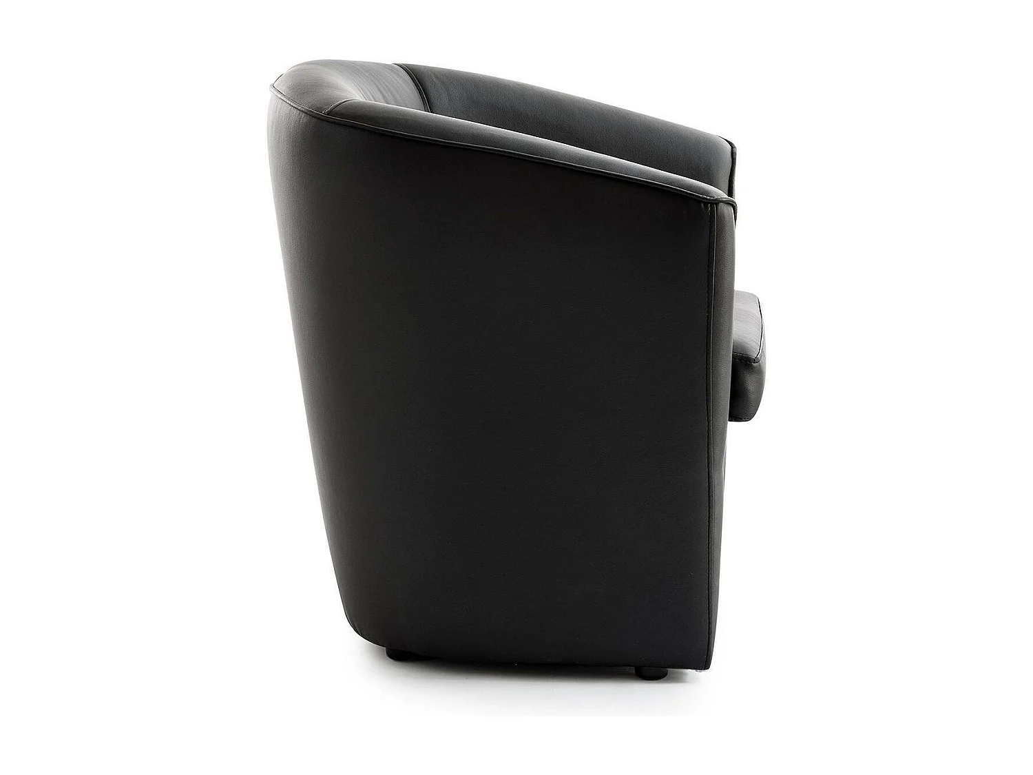 Fauteuil Dabbiat, Fauteuil de salon, 100% Made in Italy, Fauteuil relaxant en éco-cuir, 70x60h74 cm, Noir