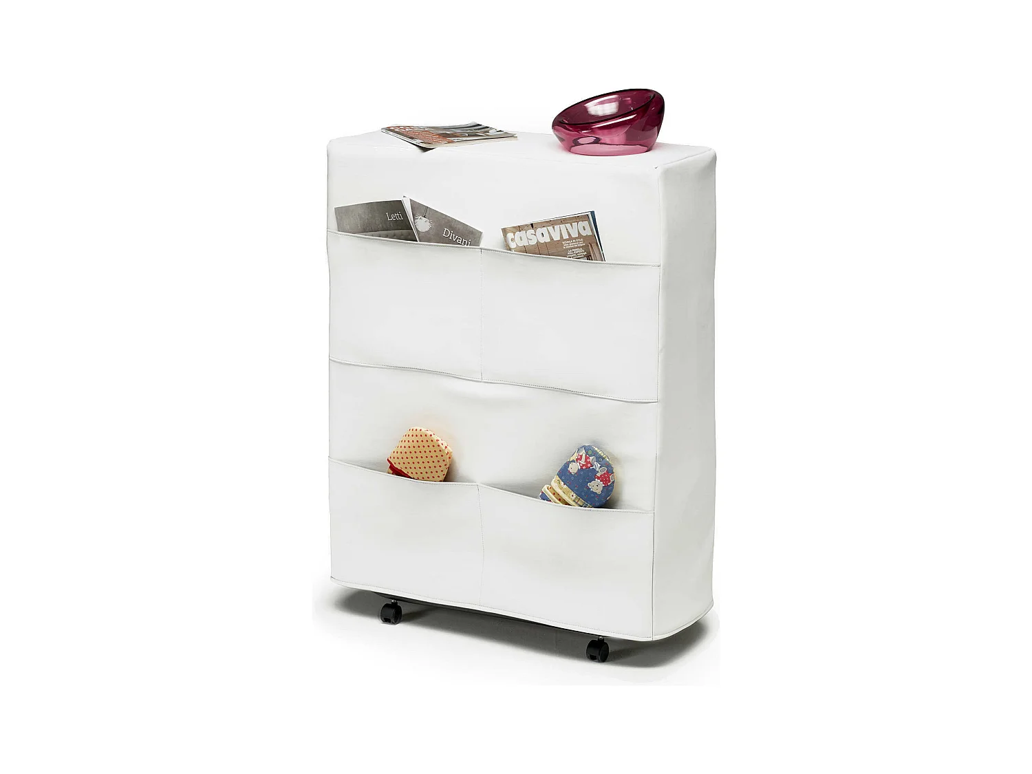 Lit pliant Damati, lit simple orthopédique et pliable, 100% Made in Italy, lit avec revêtement en éco-cuir, avec matelas 80x190 cm inclus, Blanc