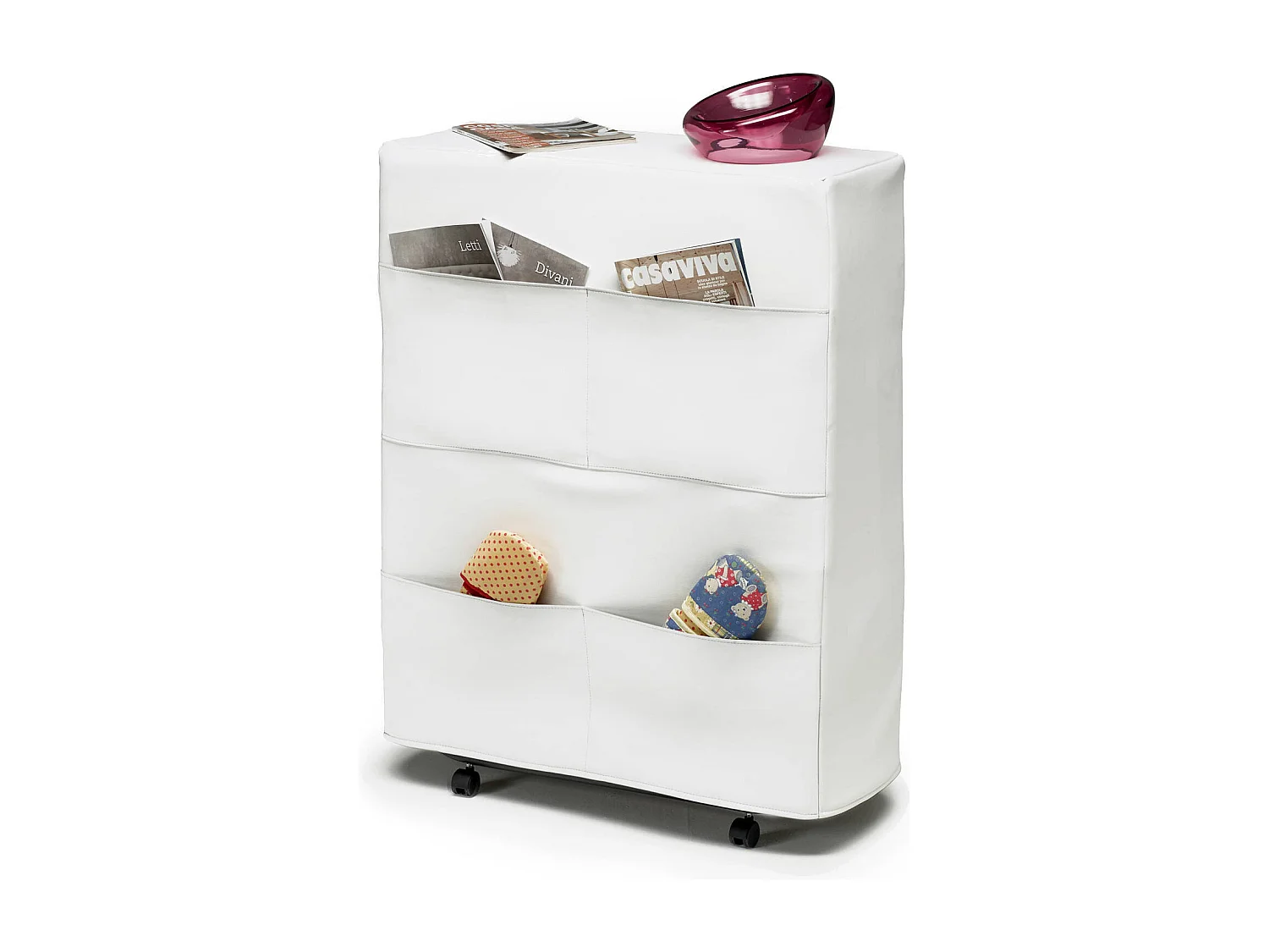 Lit pliant Damati, lit simple orthopédique et pliable, 100% Made in Italy, lit avec revêtement en éco-cuir, avec matelas 80x190 cm inclus, Blanc