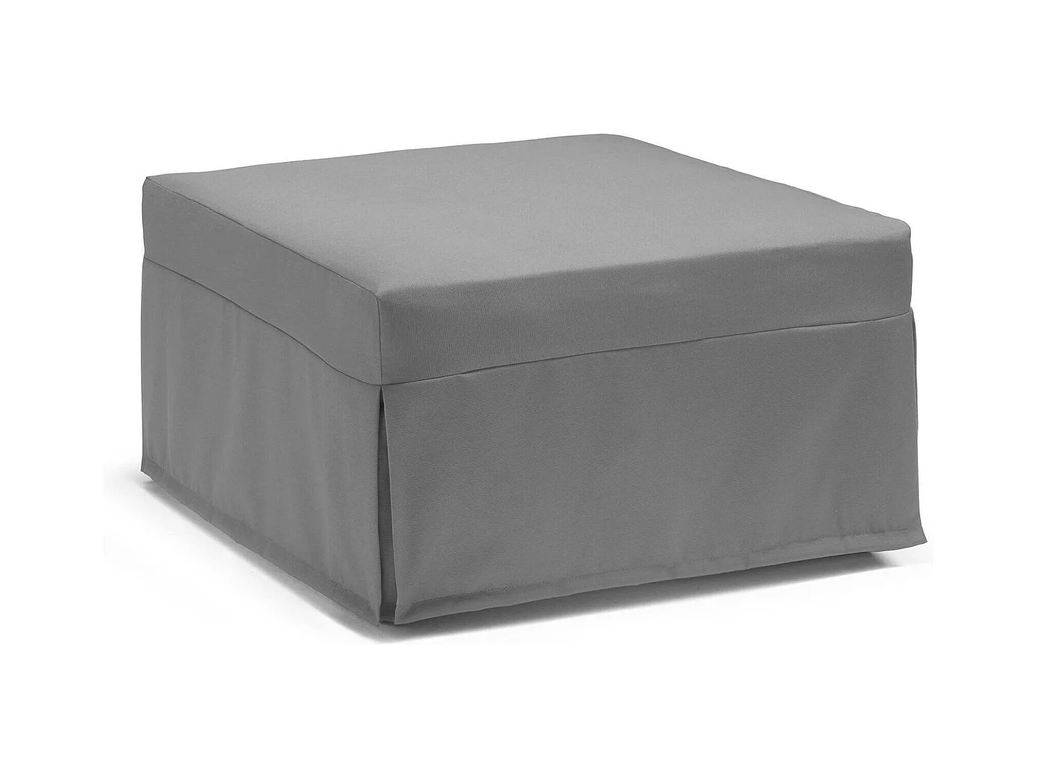 Lit pliant Dabay, Pouf transformable en lit simple, Pouf de salon en tissu, 100% Made in Italy, 80x80h45 cm, Gris