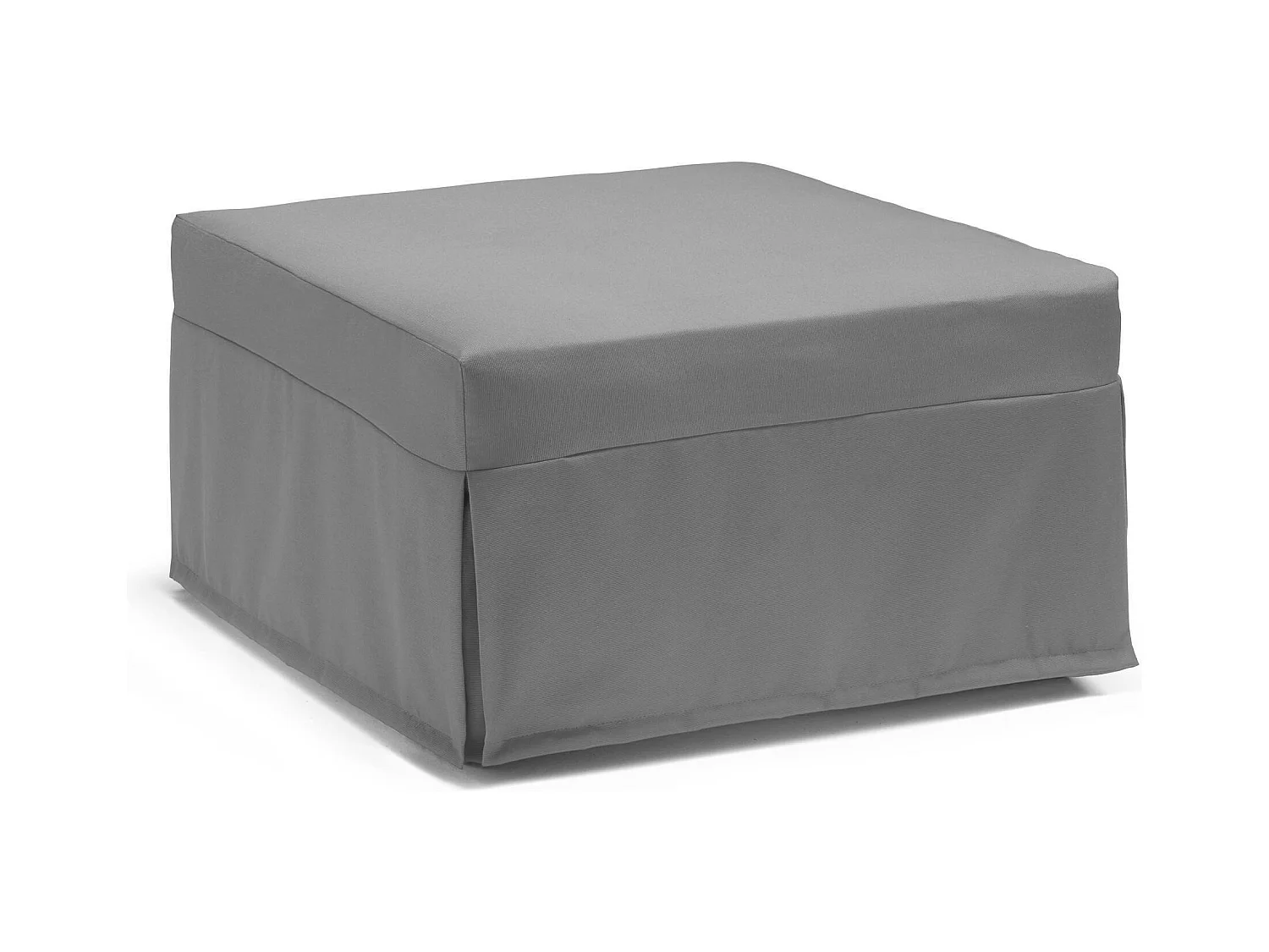 Lit pliant Dabay, Pouf transformable en lit simple, Pouf de salon en tissu, 100% Made in Italy, 80x80h45 cm, Gris