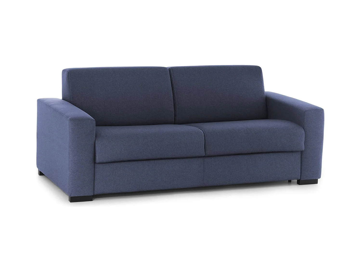 Canapé-lit Dababo, canapé 2 places, 100% Made in Italy, Canapé de salon à ouverture pivotante, en tissu rembourré, avec accoudoirs fins, 160x95h90 cm, Bleu