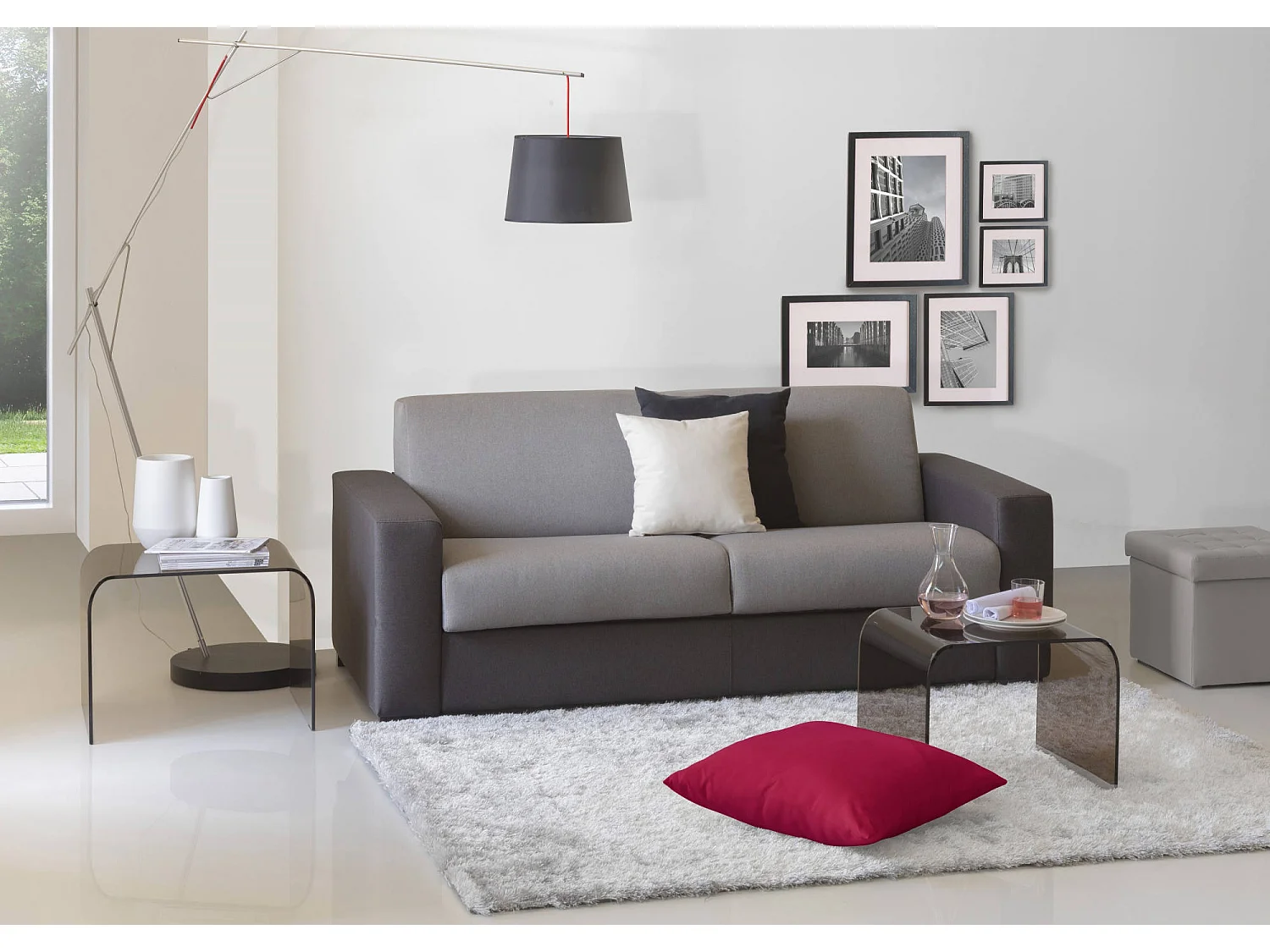 3-SITZER SCHLAFSOFA  Holz Grau, Anthrazit 95/200/90 cm