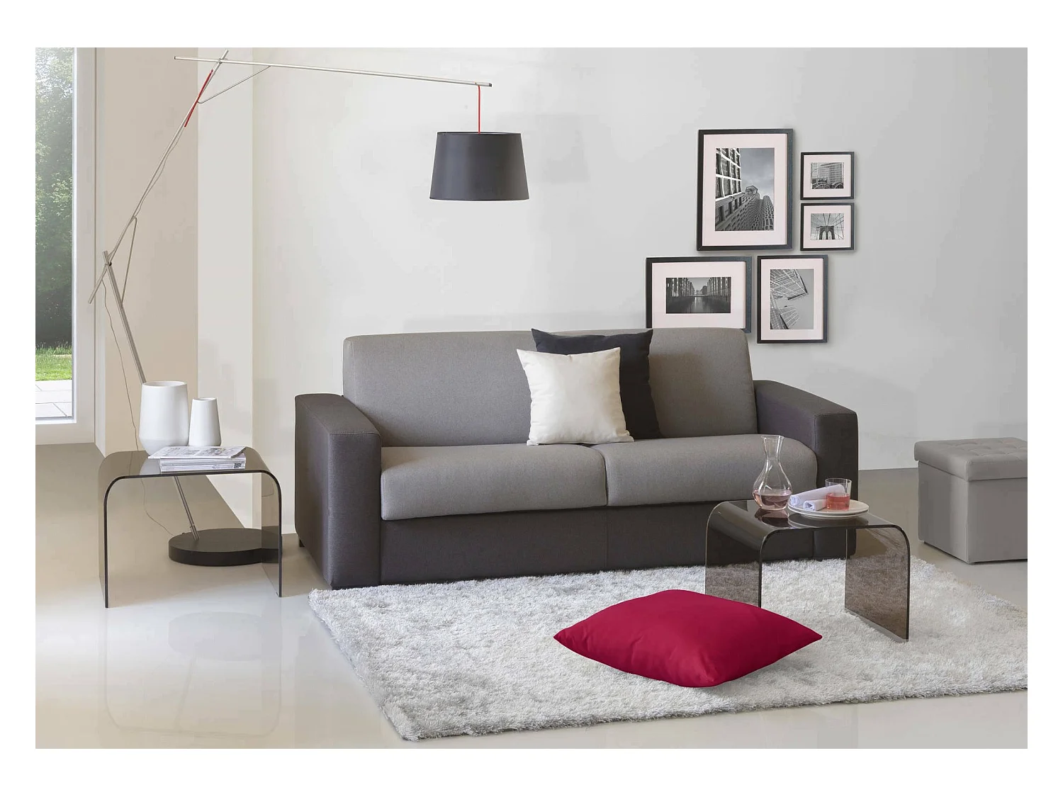 2-SITZER SCHLAFSOFA  Holz Grau, Anthrazit 95/200/90 cm