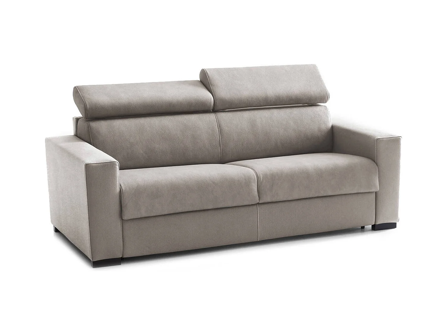 Daankou Slaapbank, 3-zitsbank, 100% Made in Italy, Woonkamerbank met draaibare opening, met verstelbare hoofdsteunen en standaard armleuningen, 220x95h85 cm, Taupe