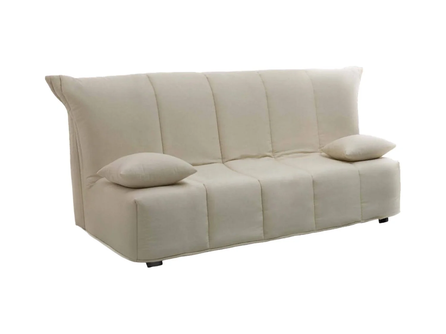 Canapé-lit Dabam, canapé 3 places, 100% Made in Italy, Canapé de salon avec ouverture trolley, en tissu rembourré, avec coussins inclus, 165x90h85 cm, Beige