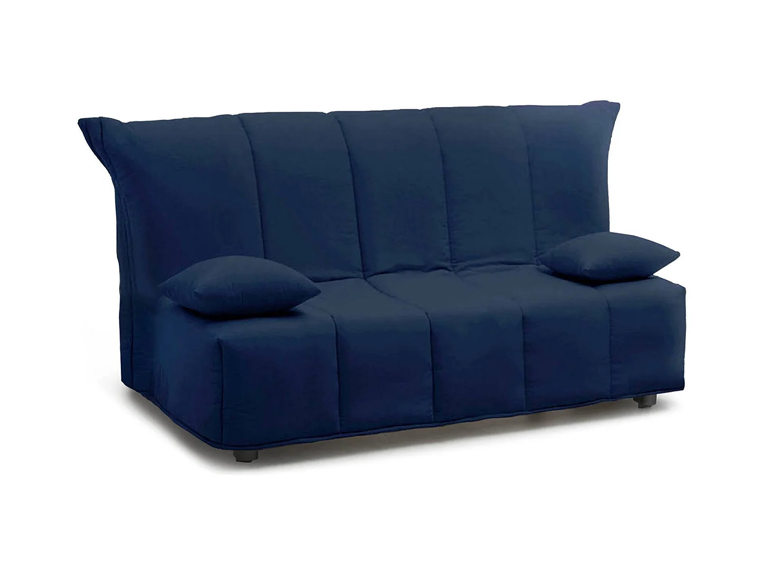 Dabam slaapbank, 3-zitsbank, 100% Made in Italy, woonkamerbank met trolley-opening, in gewatteerde stof, inclusief kussens, 165x90h85 cm, Blauw