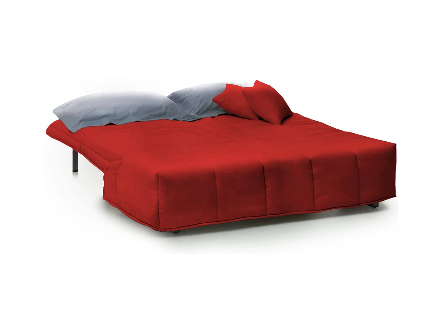 Canapé-lit Dabam, canapé 3 places, 100% Made in Italy, Canapé de salon avec ouverture trolley, en tissu rembourré, avec coussins inclus, 165x90h85 cm, Rouge