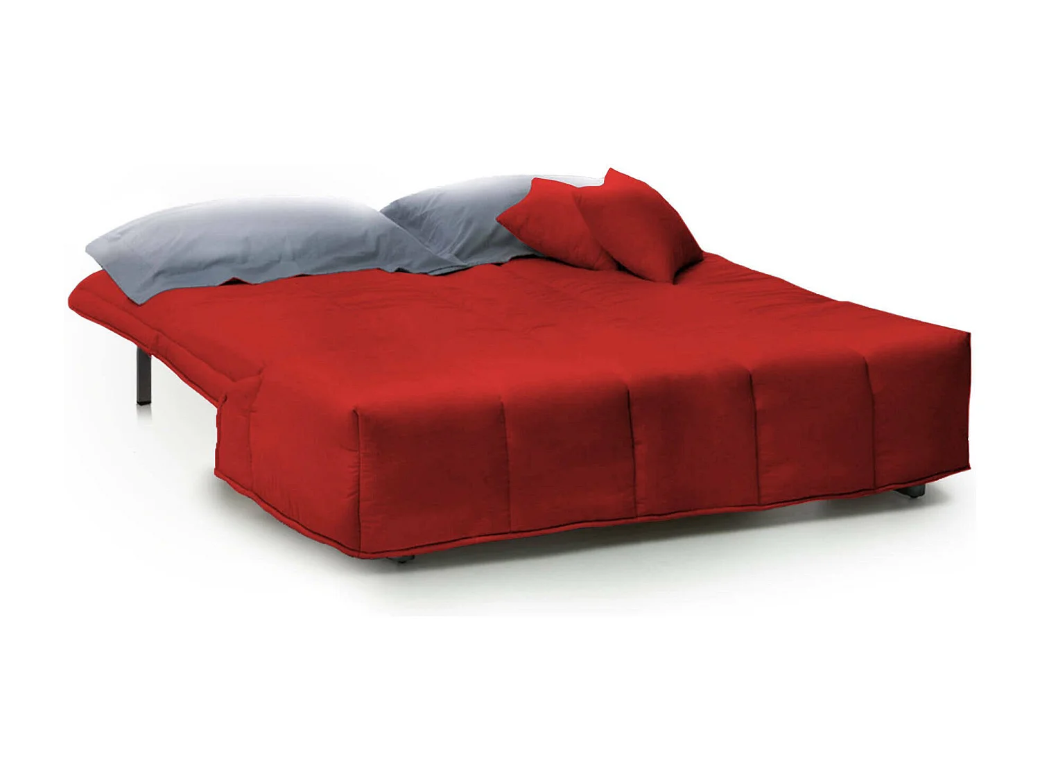 Canapé-lit Dabam, canapé 3 places, 100% Made in Italy, Canapé de salon avec ouverture trolley, en tissu rembourré, avec coussins inclus, 165x90h85 cm, Rouge